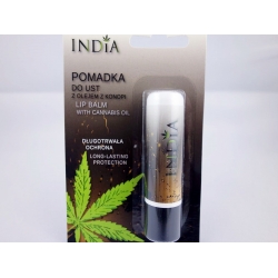 India Cosmetics - Bezbarwna, ochronna pomadka do ust 3,8g z olejem konopnym