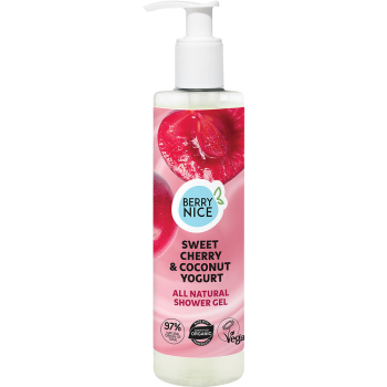 Naturalny żel pod prysznic Słodka Wiśnia i Jogurt Kokosowy 280 ml | BerryNice